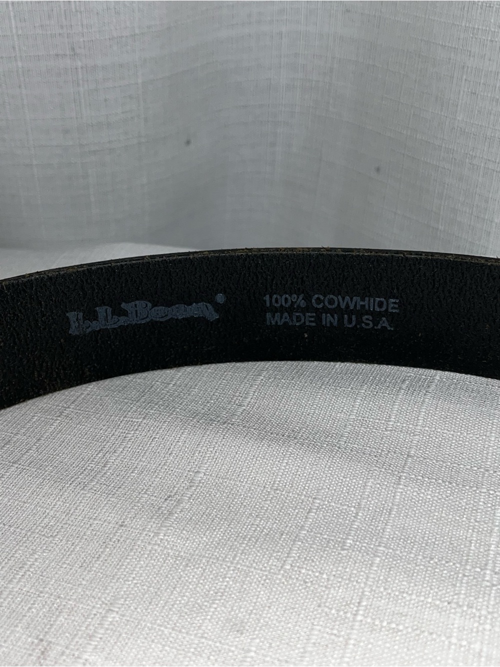 LL Bean Black Cowhide Leather Belt Solid Brass Buckle USA Size 30 Fits 27–33 - Picture 5 of 6